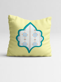 STITCHNEST Pink & Sea Green Set of 5 Ethnic Motifs Square Cushion Covers