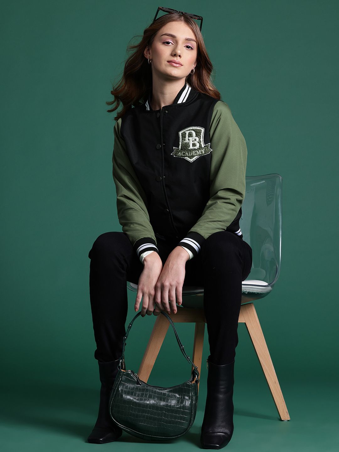DressBerry Applique Detail Bomber Jacket