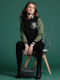 DressBerry Applique Detail Bomber Jacket