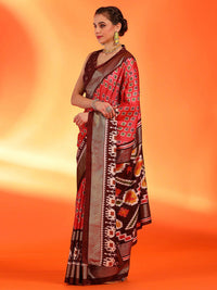 Saree mall Ethnic Motifs Zari Silk Blend Pochampally Sarees