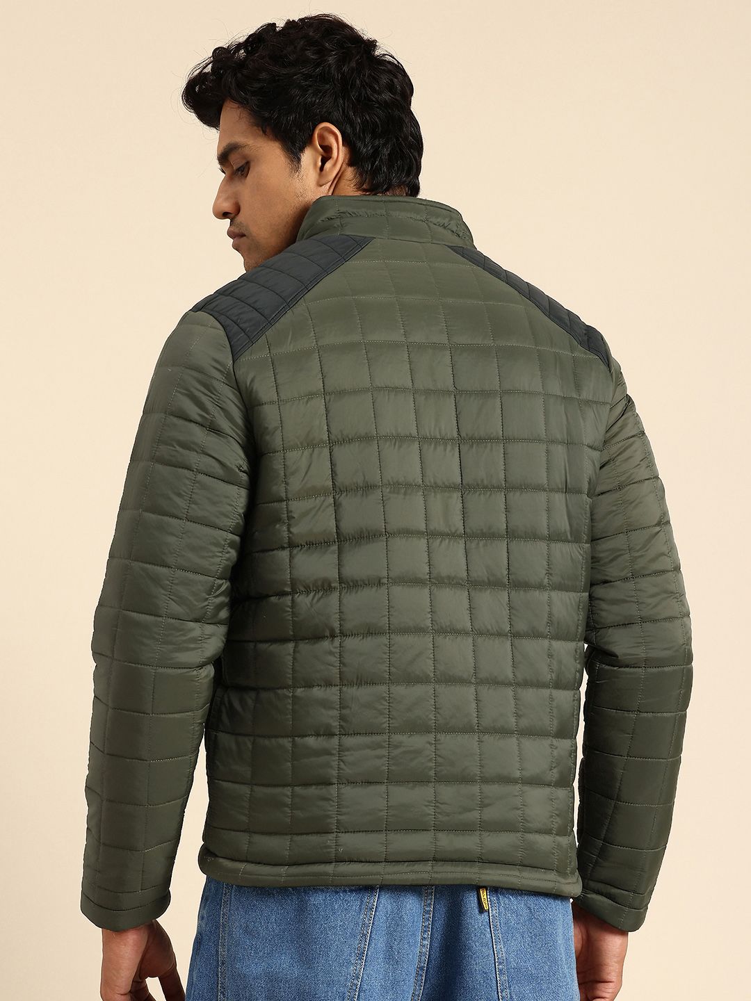 Being Human Mock Collar Quilted Jacket
