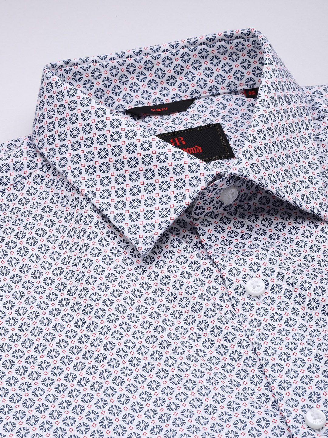 Raymond Pure Cotton Slim Fit Opaque Printed Formal Shirt