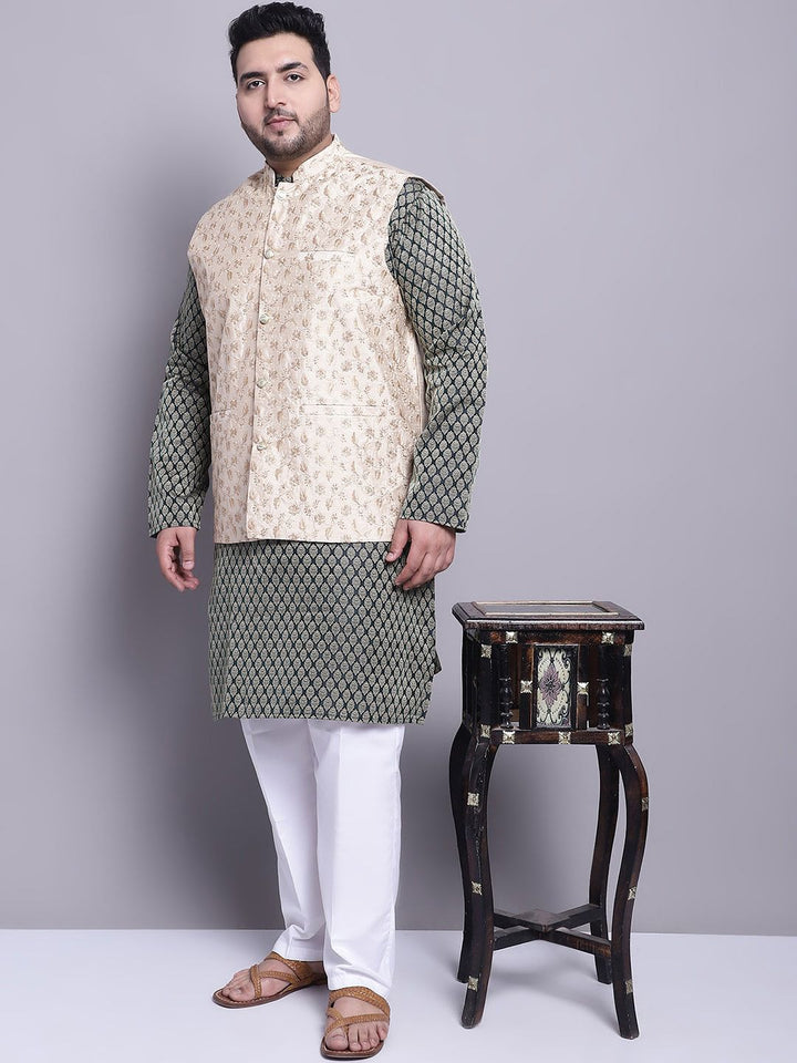 SOJANYA PLUS Woven Design Kurta & Pyjama With Nehrujacket