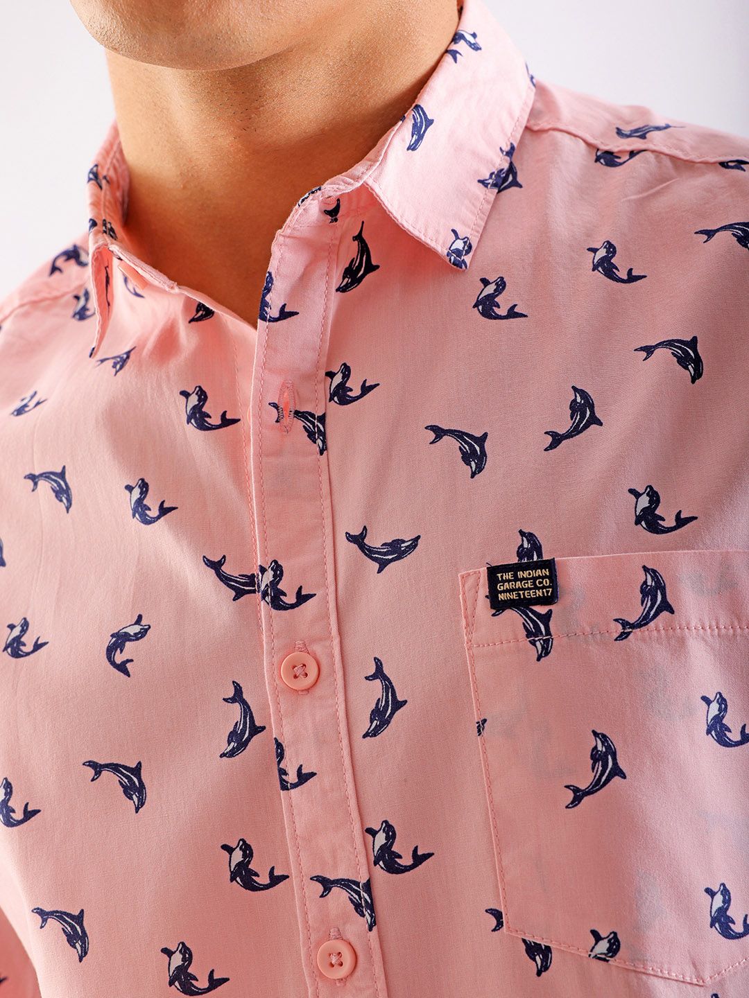 The Indian Garage Co Men Slim Fit Opaque Printed Casual Shirt