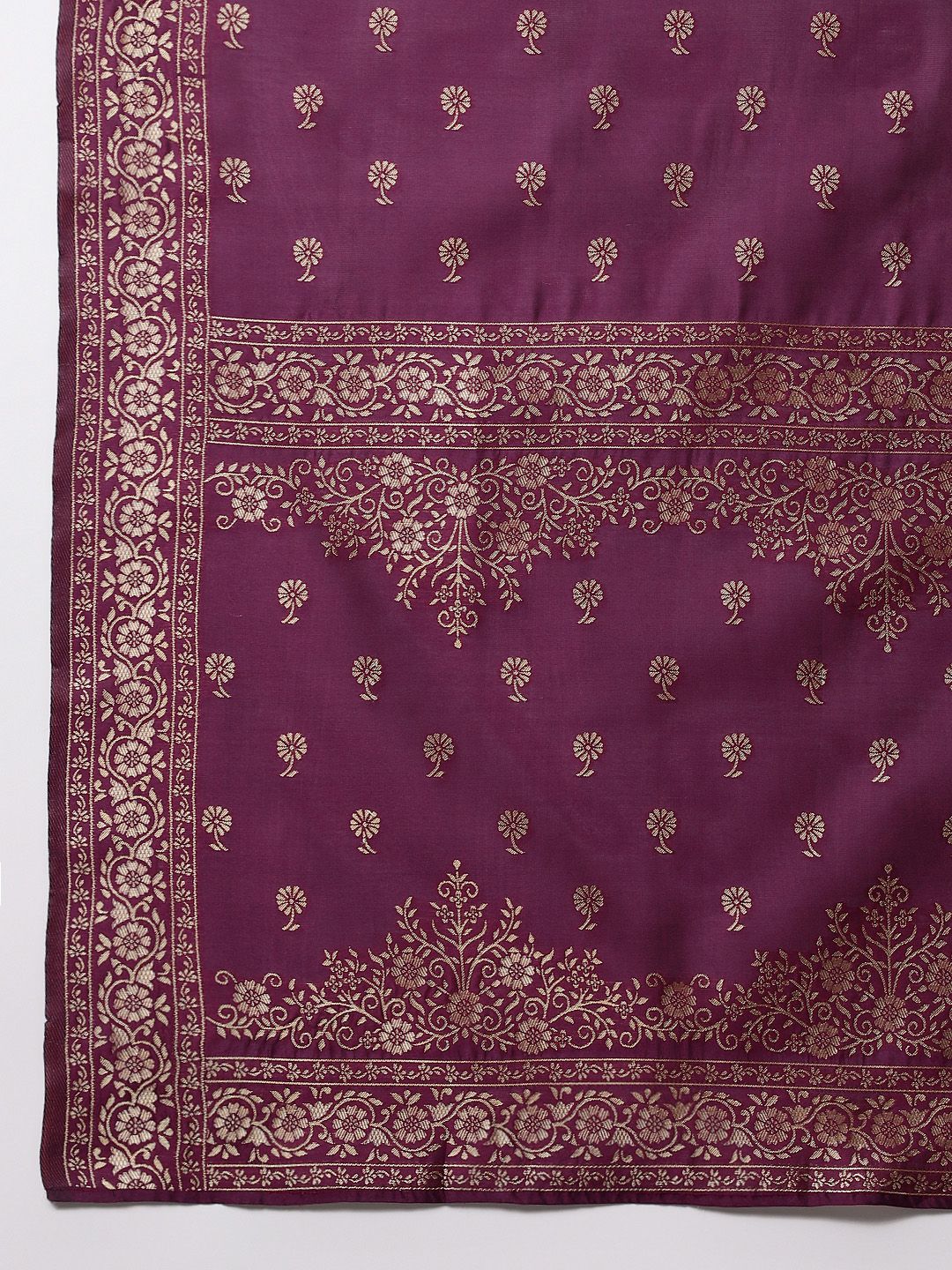 Anouk Zari Woven Design Kurta with Trousers & Dupatta