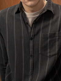 LOCOMOTIVE Premium Relaxed Fit Dobby Textured Striped Shirt
