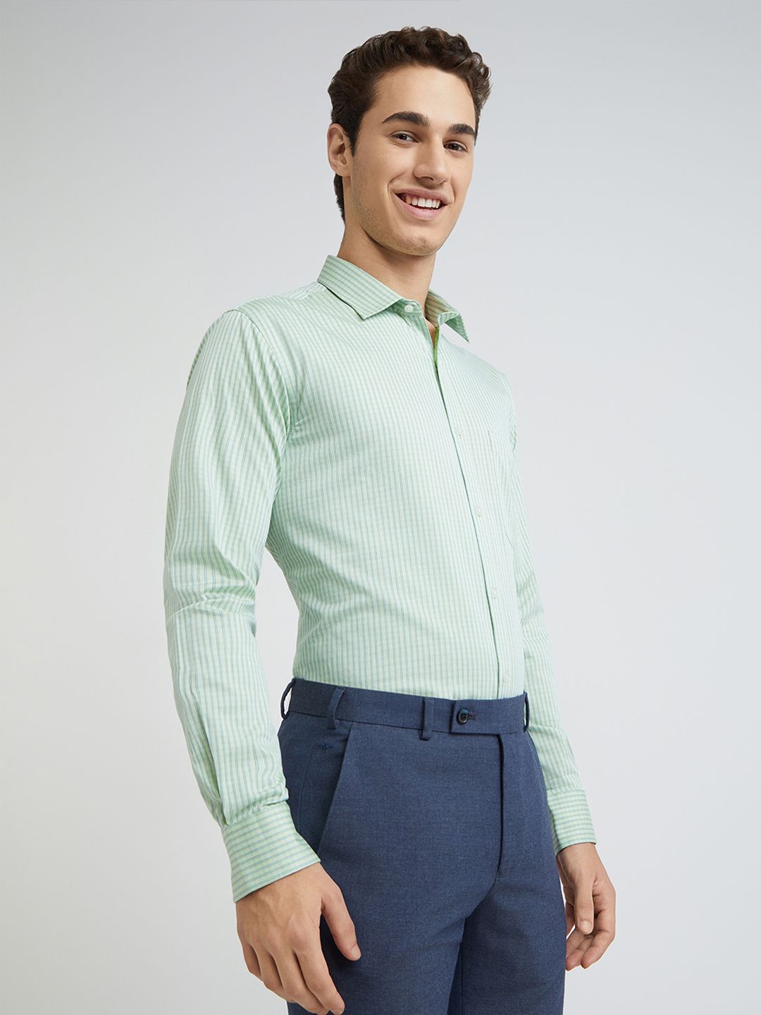 Park Avenue Men Slim Fit Striped Pure Cotton Formal Shirt