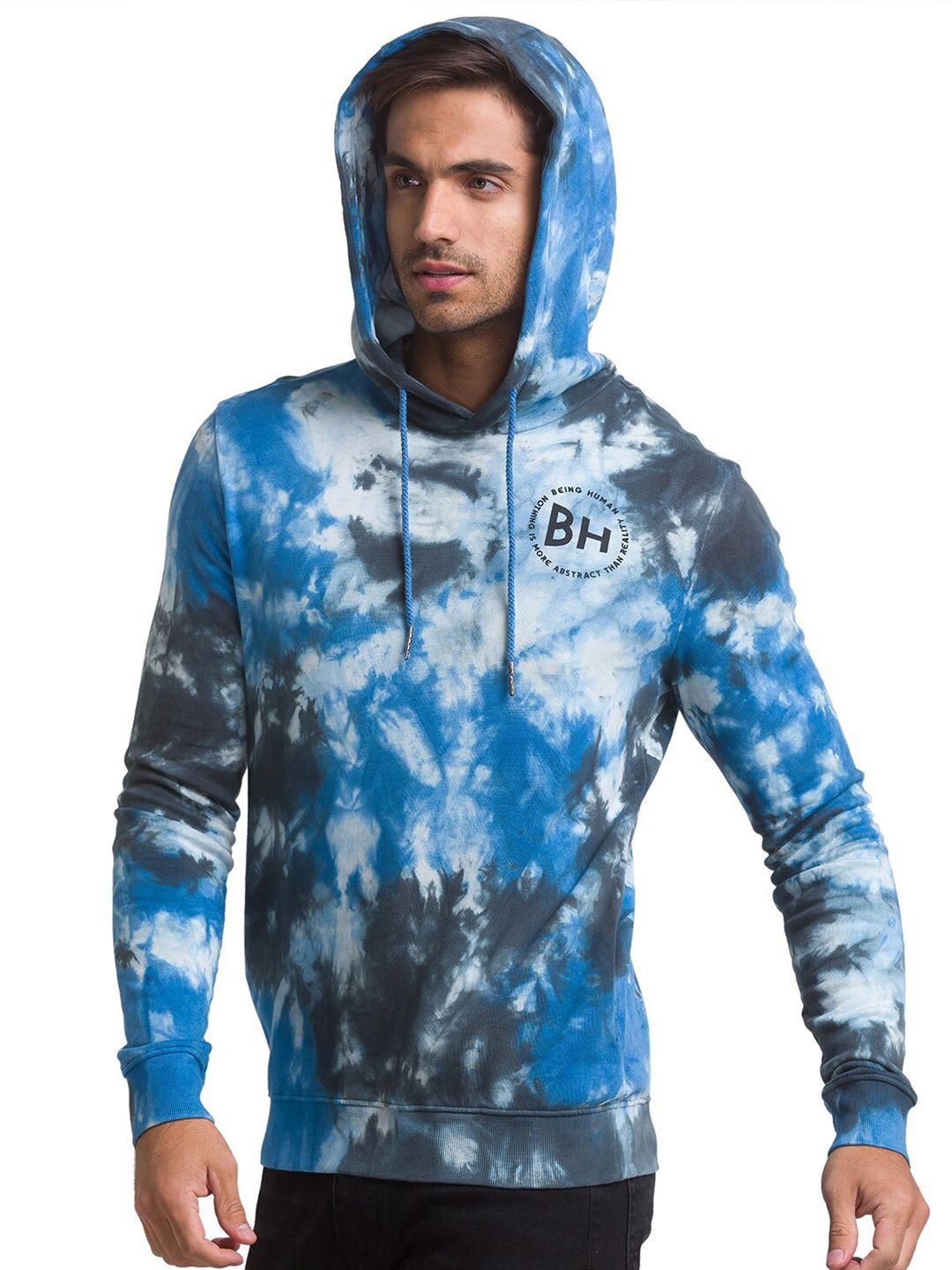 Being Human Men Blue Printed Cotton Sweatshirt