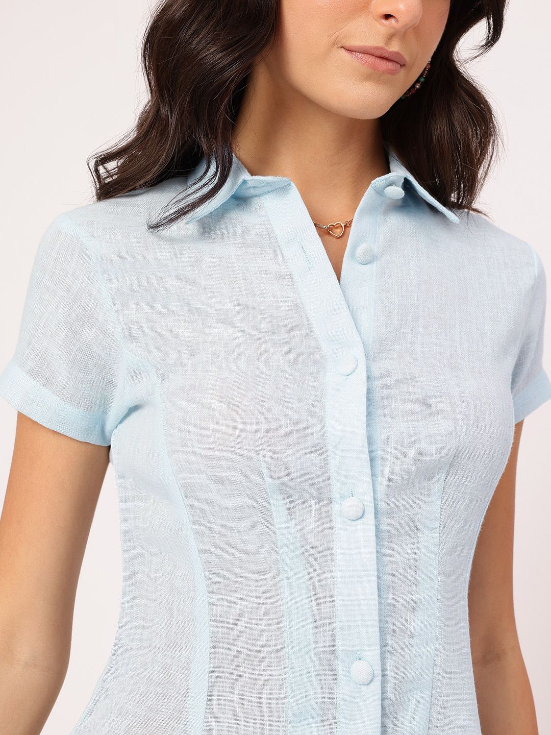 DressBerry Weekend to Work  Pleated Shirt-Style Dress