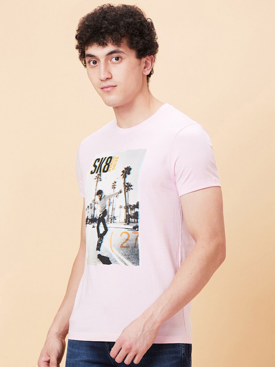 Being Human Graphic Printed Round Neck Casual T-shirt