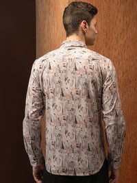 LOCOMOTIVE Slim Fit Printed Opaque Casual Shirt