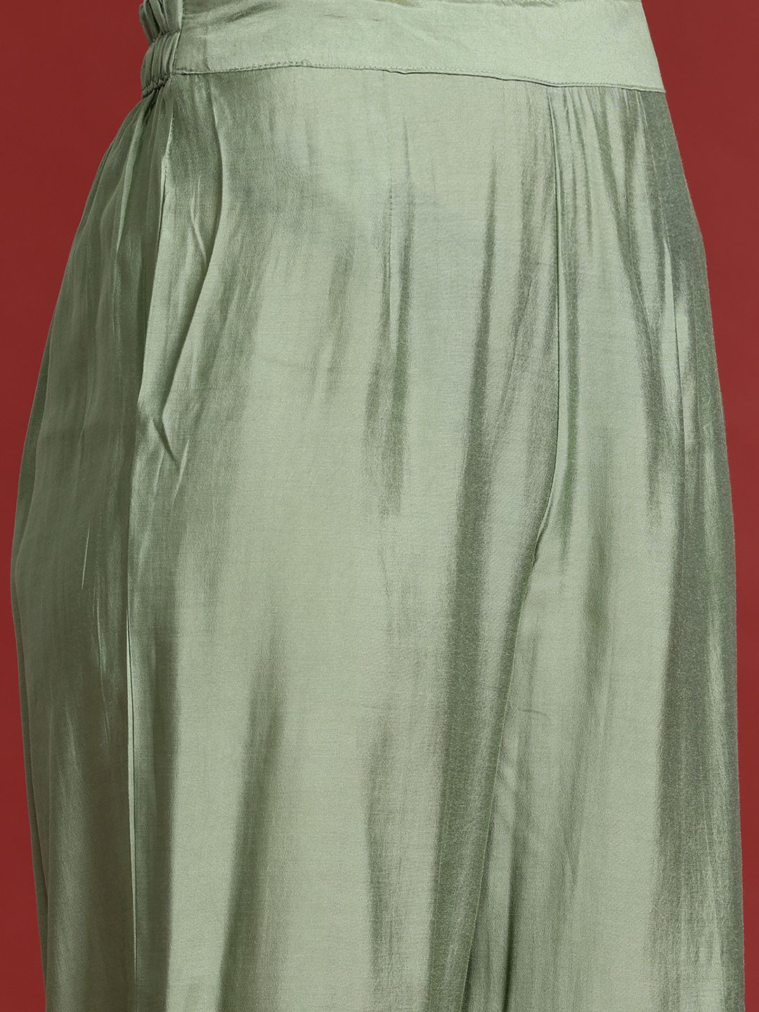 Anouk Printed Thread Work Kurta with Palazzos &  Dupatta