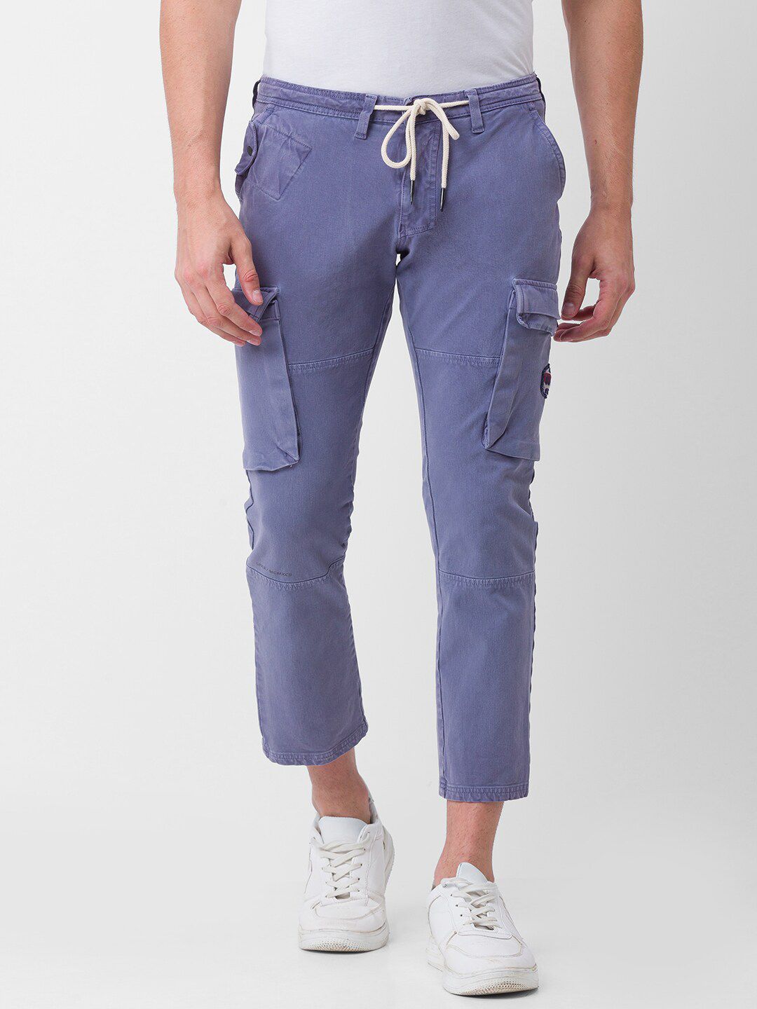 SPYKAR Men Grey Slim Fit Joggers Trousers