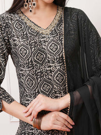 Vishudh Ethnic Motifs Printed Regular Beads and Stones Kurta with Trouser & Dupatta