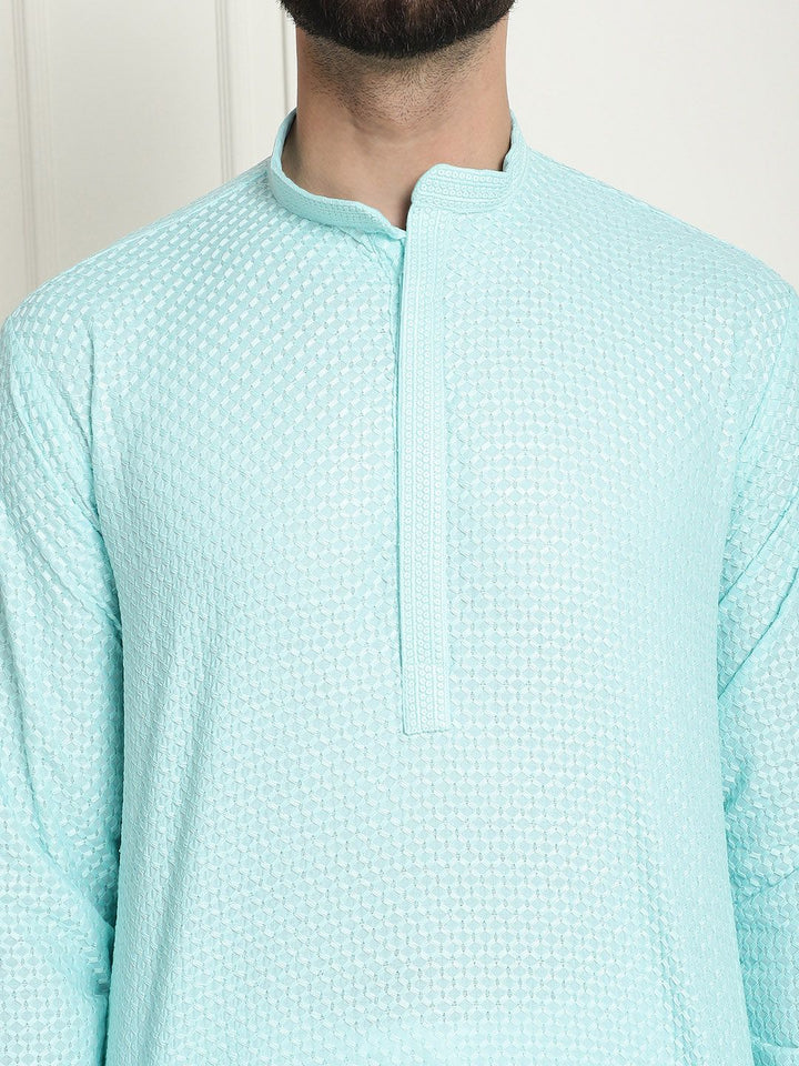 SOJANYA Geometric Embroidered Pure Cotton Straight Kurta