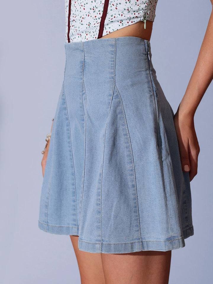 STREET 9 Woven Design High Waist Mini Skirt