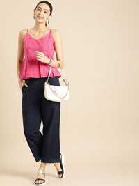 Anouk Geometric Pure Cotton Peplum Crop Top