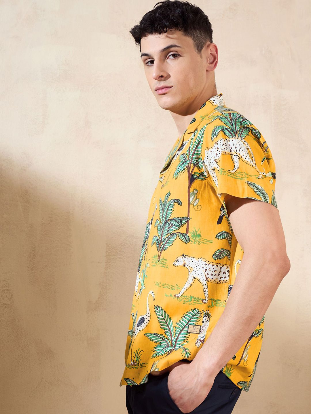 DENNISON Block Printed Oversized Casual Shirt