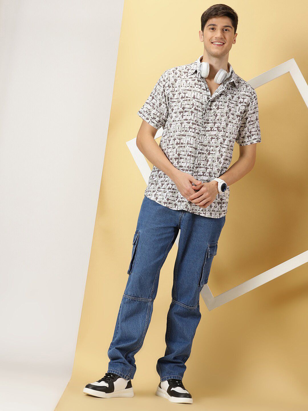 Thomas Scott Classic Abstract Printed Cotton Casual Shirt