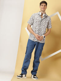 Thomas Scott Classic Abstract Printed Cotton Casual Shirt