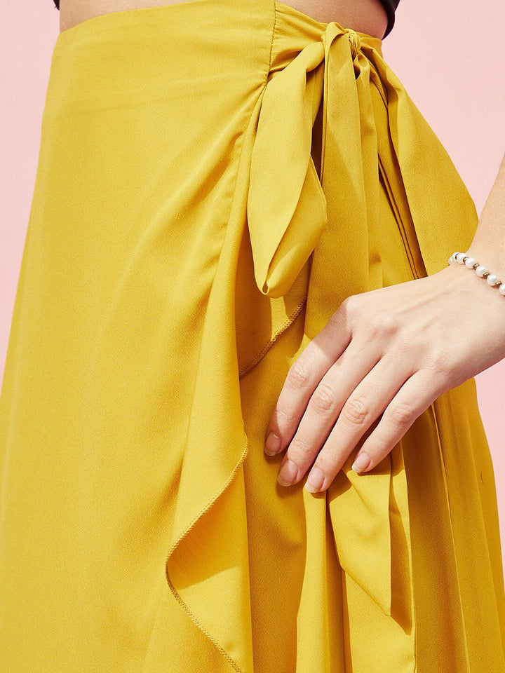 Berrylush Wrap Knot Flared Maxi Skirt