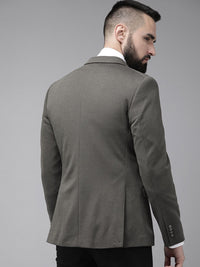 Park Avenue Super Slim Fit Self Design Single Breasted Formal Blazer