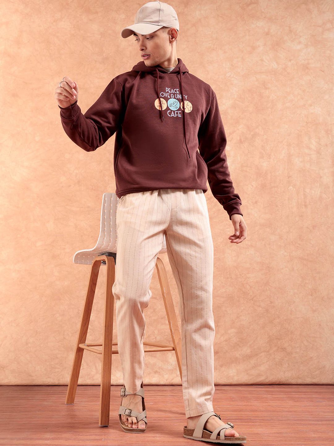 The Indian Garage Co Men Striped Trousers