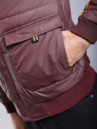 The Indian Garage Co Men Regular Fit Puffer Jacket with Detachable Hood