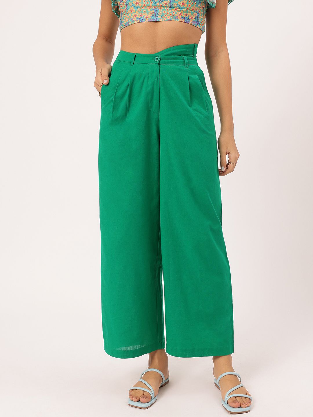 DressBerry Women Modern Monarch Asymmetric Waist Pleated Formal Trousers
