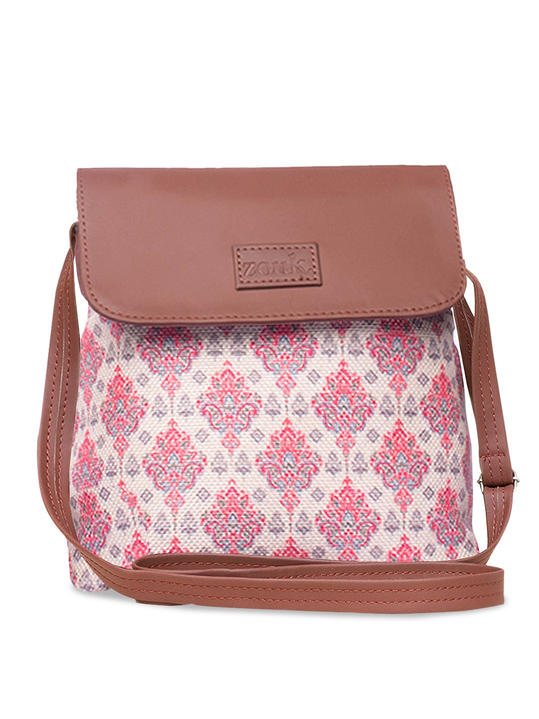 ZOUK Floral Printed Swagger Sling Bag With Pouch