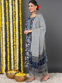 KALINI Floral Printed Gotta Patti Kurta With Trousers & Dupatta