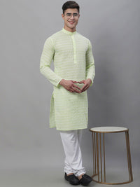 SOJANYA Ethnic Motifs Embroidered Pure Cotton Kurta With Churidar