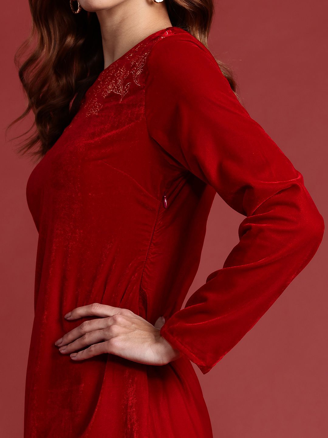 all about you Velvet Finish Sheath Dress