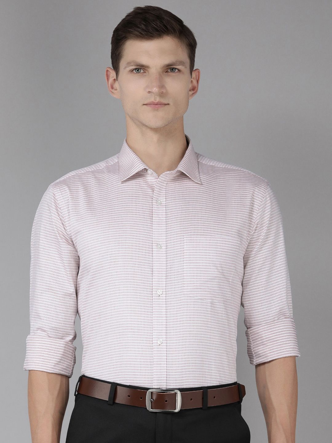 Park Avenue Self Design Slim Fit Pure Cotton Formal Shirt