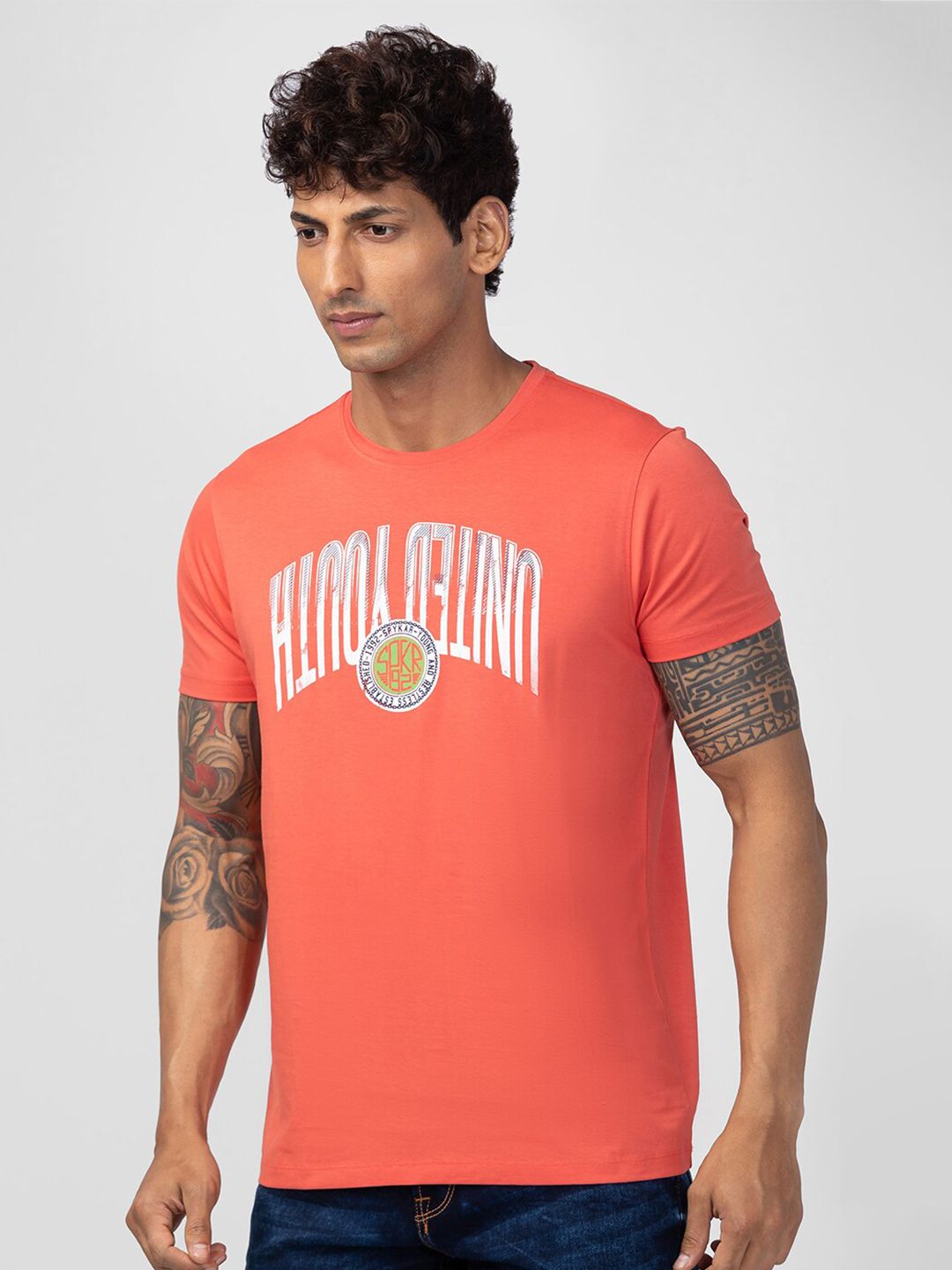 SPYKAR Men Typography Printed Slim Fit T-shirt