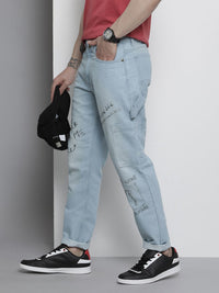 The Indian Garage Co Men Relaxed Fit Light Fade Printed Jeans