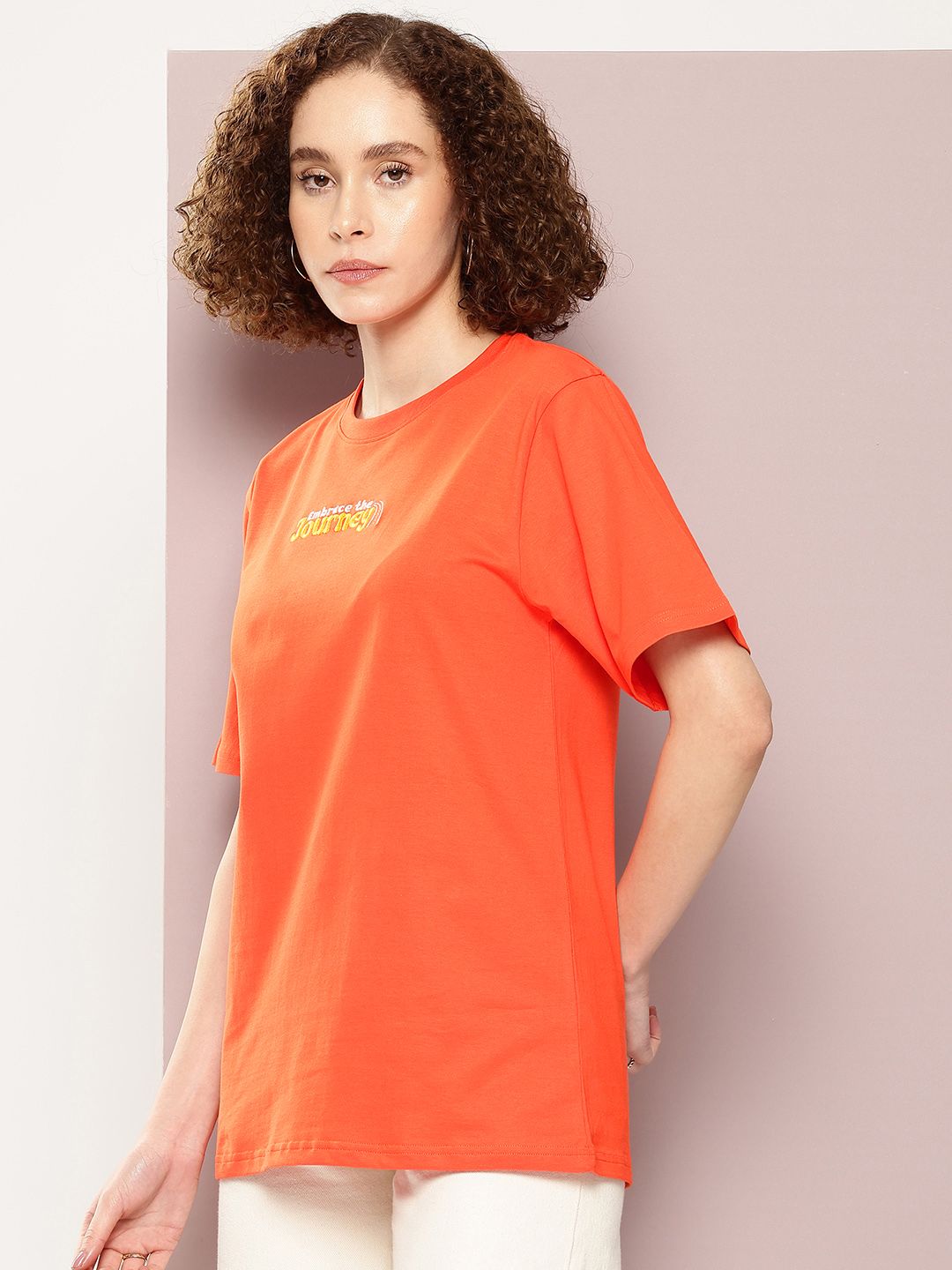 DILLINGER Women Typography Printed Pure Cotton Oversized T-shirt