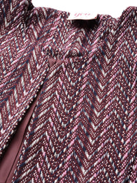 all about you Women Maroon Navy Blue Striped Open Front Jacket