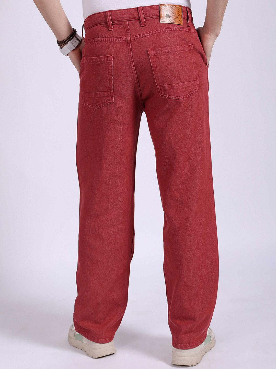 The Indian Garage Co Men Heavy Fade Mid Rise Baggy Relaxed Fit Jeans