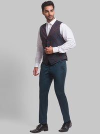 Park Avenue Men Self Design Super Slim Fit Single-Breasted Three-Piece Formal Suit