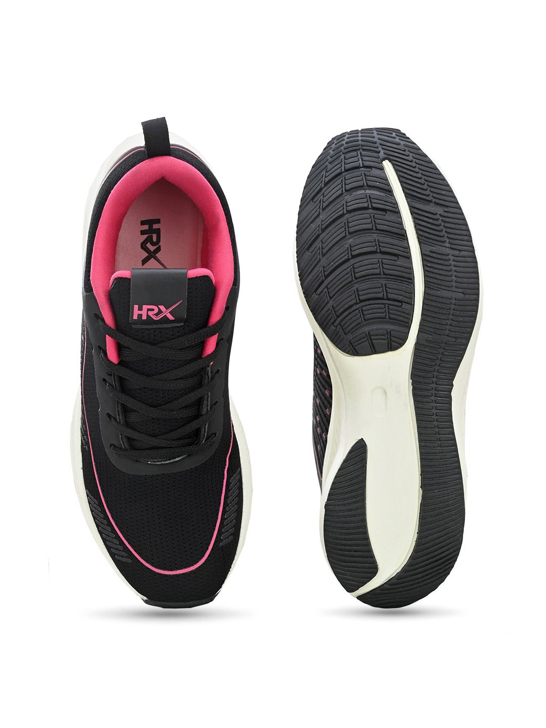 HRX by Hrithik Roshan Women Black And Pink Memory Foam Non-Marking Running Shoes
