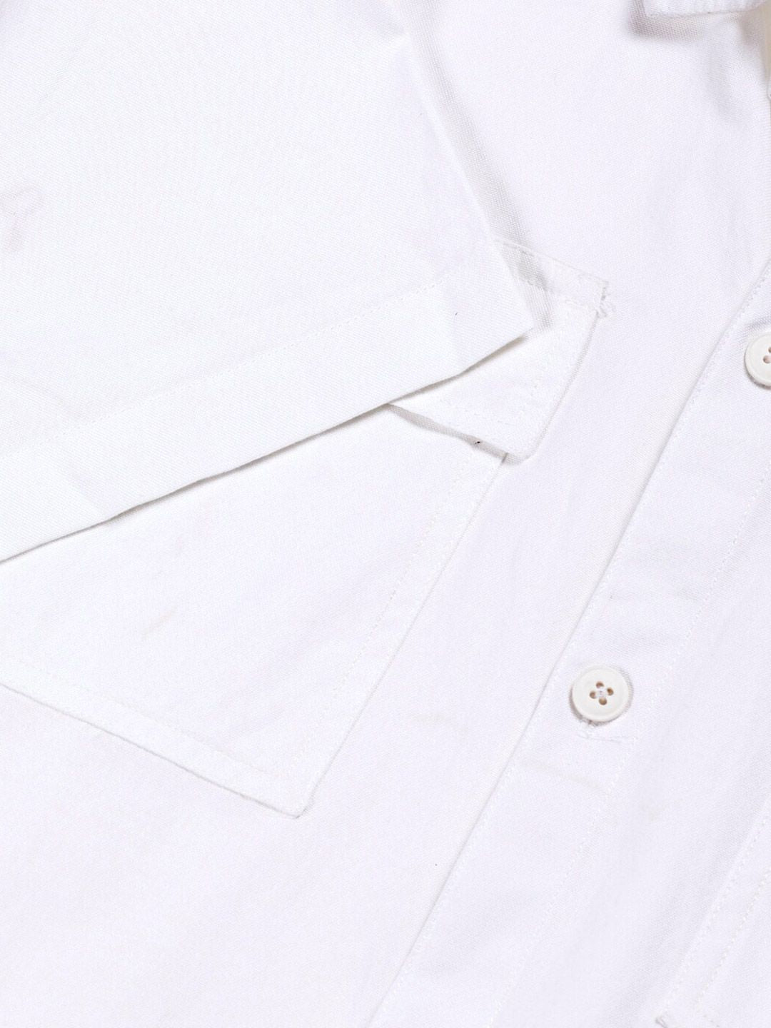 Thomas Scott Smart Boxy Short Sleeves Spread Collar Cotton Opaque Casual Shirt