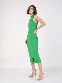 SASSAFRAS High Neck Sheath Midi Dress