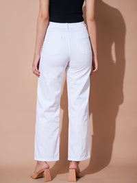 SASSAFRAS BASICS Women Straight Fit High-Rise Mildly Distressed Jeans