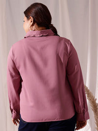 Curvy Street Plus Saiz Comfort Frill Shirt