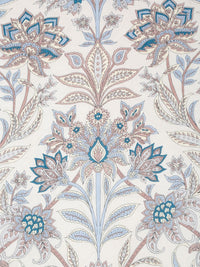 Cortina White & Blue Ethnic Motifs Microfiber AC Room Reversible Single Bed Dohar