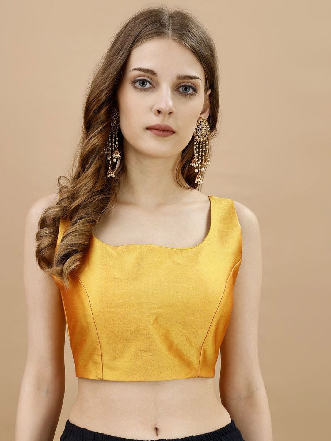 Tikhi Imli Square Neck Sleeveless Saree Blouse