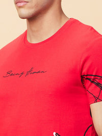 Being Human Men Printed Cut Outs T-shirt