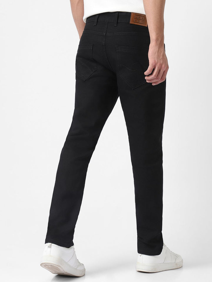 Urbano Fashion Men Black Slim Fit Mid-Rise Clean Look Stretchable Jeans