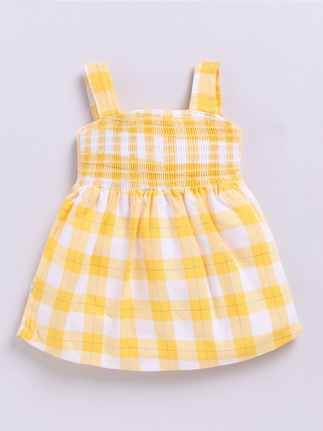 Moms Love Infant Girls Cotton Checked Fit & Flare Dress